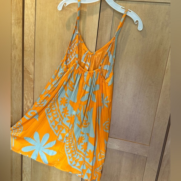 Orange and Gray Floral Dress - Picture 1 of 3